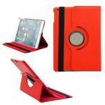 360 Degree Rotating PU Leather Case Cover Swivel Stand for Apple iPad Air - Red