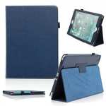 Lychee Folio Folding Slim PU Leather Stand Case Cover For New Apple iPad Air 5 5th Gen - Dark Blue