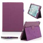 Lychee Folio Folding Slim PU Leather Stand Case Cover For New Apple iPad Air 5 5th Gen - Purple