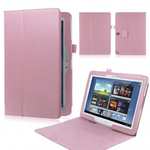 New Lychee Leather Pouch Case With Stand for Samsung Galaxy Note 10.1 P600/P601 2014 Edition - Pink