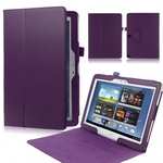 New Lychee Leather Pouch Case With Stand for Samsung Galaxy Note 10.1 P600/P601 2014 Edition - Purple