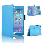 Magnetic PU Leather Smart Cover Case for iPad mini Retina 2 - Blue