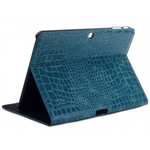 Crocodile Pattern Leather Stand Case for Samsung Galaxy Tab 4 10.1 T530 - Blue