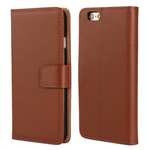 Genuine Leather Wallet Flip Case Cover For iPhone 6 Plus/6S Plus 5.5inch - Brown