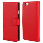 Genuine Leather Wallet Flip Case Cover For iPhone 6 Plus/6S Plus 5.5inch - Red