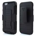 Hybrid Armor Impact Hybrid Holster Protector Combo Case Cover For iPhone 6/6S 4.7inch - Black