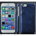 Oil Wax Leather Credit Card Holder Back Shell Case Cover for iPhone 6 Plus/6S Plus 5.5 Inch - Dark Blue