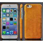 Oil Wax Leather Credit Card Holder Back Shell Case Cover for iPhone 6 Plus/6S Plus 5.5 Inch - Orange