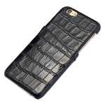 Crocodile Pattern Genuine Real Leather Back Cover Case for iPhone 6/6S 4.7inch - Black