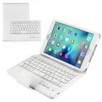 Removable Detachable Wireless Bluetooth Keyboard PU Leather Case Tablet Stand for iPad Mini 4 - White