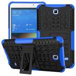 Rugged Hybrid Dual Layer Case with Kickstand for Samsung Galaxy Tab 4 7.0 T230 - Blue