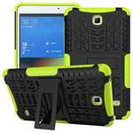 Rugged Hybrid Dual Layer Case with Kickstand for Samsung Galaxy Tab 4 7.0 T230 - Green