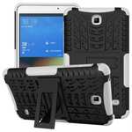 Rugged Hybrid Dual Layer Case with Kickstand for Samsung Galaxy Tab 4 7.0 T230 - White