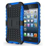 Armor Kickstand Hard & Soft Rubber Hybrid Case Cover For Apple iPod Touch 5 6 7 Gen - Blue