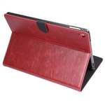 Crazy Horse Grain Leather Stand Flip Case for 9.7-inch iPad Pro with Card Holder - Wine Red