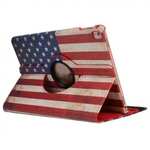 360 Degree Rotatary Retro USA Flag Pattern Leather Case for iPad Pro 9.7inch