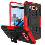 Hybrid Dual Layer Armor Defender Case with Stand For Samsung Galaxy J7 (2016) J710 - Red