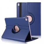 Litchi Grain 360° Rotating Folio Stand Smart PU Leather Case Cover For 9.7-inch iPad Pro - Dark Blue