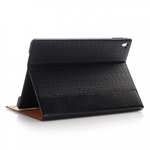 Luxury Crocodile Folding Folio Smart Cover Leather Case For 9.7-inch iPad Pro - Black