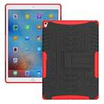 Hyun Texture ShockProof Dual Layer Hybrid Stand Protective Case For iPad Pro 9.7inch - Red