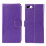 Crazy Horse Magnetic PU Leather Flip Case Inner TPU Frame for iPhone SE 2020 / 7 4.7 inch - Purple