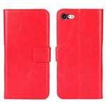 Crazy Horse Magnetic PU Leather Flip Case Inner TPU Frame for iPhone SE 2020 / 7 4.7 inch - Red