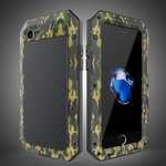 Full-Body Aluminum Metal Cover & Tempered Glass Screen Protector Case for iPhone SE 2020 / 7 - Camouflage