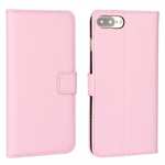 Real Genuine Leather Side Flip Wallet Case Cover for iPhone SE 2020 / 7 4.7 inch - Pink