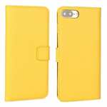 Real Genuine Leather Side Flip Wallet Case Cover for iPhone SE 2020 / 7 4.7 inch - Yellow