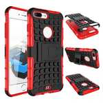 Shockproof Dual Layer Hybrid Armor Kickstand Protective Case for iPhone 7 Plus 5.5inch - Red