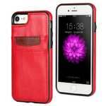 Crazy Horse Leather Card Slots TPU Back Case Cover For iPhone SE 2020 / 7 4.7 inch - Red