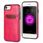Crazy Horse Leather Card Slots TPU Back Case Cover For iPhone SE 2020 / 7 4.7 inch - Rose