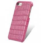 Crocodile Pattern Genuine Real Leather Back Case Cover for iPhone SE 2020 / 7 4.7inch - Hot Pink