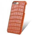 Luxury Genuine Real Leather Crocodile Back Case Cover For Apple iPhone 7 Plus - Orange