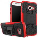 Shockproof Armor Kickstand Hybrid Protective Cover Case For Samsung Galaxy A7 (2017)  - Red