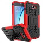 Shockproof Dual Layer Armor Kickstand Defender Protective Case For Samsung Galaxy J7 2017 - Red