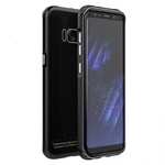 Aluminium Frame+Tempered Glass Back Cover Case for Samsung Galaxy S8 + Plus - Black