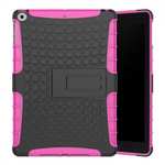 Rugged Armor Shockproof Dual Layer Protective Kickstand Case For Apple iPad 9.7 (2017) - Hot pink