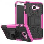 Hard and Soft TPU Hybrid Defender Kickstand Phone Case For Samsung Galaxy J7 Max - Hot pink