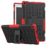 Rugged Armor Hybrid Kickstand Defender Protective Case for Amazon Kindle Fire HD 8 (2017) - Red
