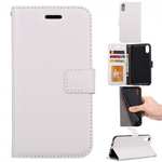 Crazy Horse PU Leather Case Flip Card Slot Wallet For iPhone X - White