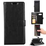 Crazy Horse PU Leather Case Flip Card Slot Wallet For Samsung Galaxy Note 8 - Black