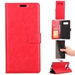 Crazy Horse PU Leather Case Flip Card Slot Wallet For Samsung Galaxy Note 8 - Red