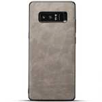 Leather Ultra Slim Hard Back Case Cover for Samsung Galaxy Note 8 - Light Grey