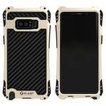 R-just Powerful Shockproof Dirt Proof Metal Aluminum Case for Samsung Galaxy Note 8 - Black&Gold