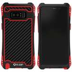 R-just Powerful Shockproof Dirt Proof Metal Aluminum Case for Samsung Galaxy Note 8 - Black&Red