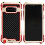 R-just Powerful Shockproof Dirt Proof Metal Aluminum Case for Samsung Galaxy Note 8 - Red&Gold