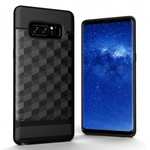 Shock-Absorption Rubber TPU Hybrid Hard Bumper Protective Case for Samsung Galaxy Note 8 - Black