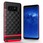 Shock-Absorption Rubber TPU Hybrid Hard Bumper Protective Case for Samsung Galaxy Note 8 - Red