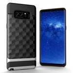 Shock-Absorption Rubber TPU Hybrid Hard Bumper Protective Case for Samsung Galaxy Note 8 - Silver